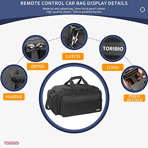 TORIBIO Storage Bag for 1/8 & 1/10 RC Car, Water-resistant Carrying Case With Bottom Clapboard for Support, Multipocket Protective Case for Tools and Accessories - Image 5