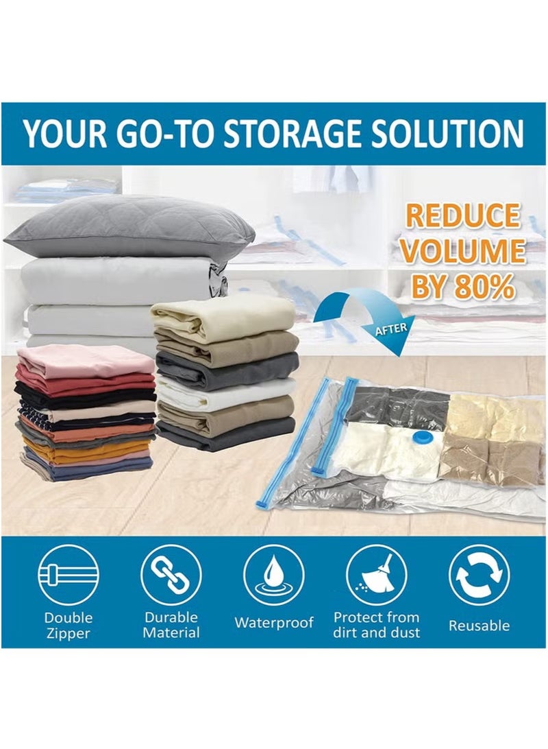 YelaJoy 10 Pack Vacuum Storage Bags for Comforters, Blankets & Clothes – Vacuum Sealed Compression Bags with Hand Pump – Space Saver Storage Bags for Bedding, Moving, Travel & Organization(3 x Jumbo, 3 x Large, 4 x Medium)  - Image 3