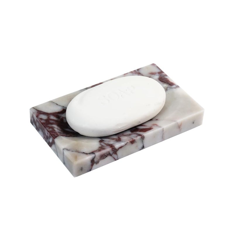DUANYAN Luxurious Natural Marble Soap Dish Tray Marble Soap Holder Trinket Plate for Bathroom Sink Kitchen Countertop Bedroom Vanity Bathroom Accessory Rectangular - Image 4