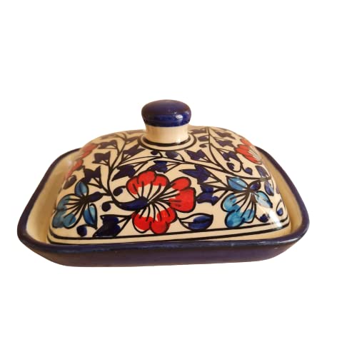 Mirakii Ceramic Multicolored Butter Dish with Lid Perfect for Butter or Starter Serving in Kitchen (Multicolored) - Image 2