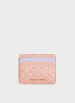 Charles & Keith حامل بطاقات مبطن متعدد الفتحات - وردي  - Image 1