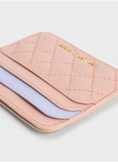 Charles & Keith حامل بطاقات مبطن متعدد الفتحات - وردي  - Image 3