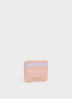 Charles & Keith حامل بطاقات مبطن متعدد الفتحات - وردي  - Image 4