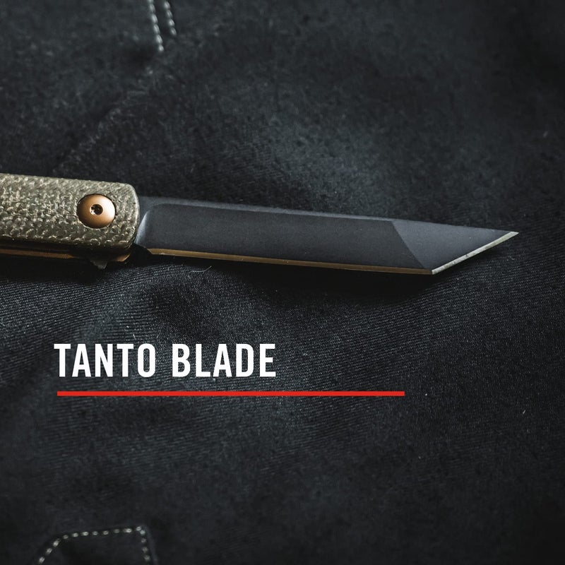 Coast Founder's Collection SELECT LX504, Gentleman's EDC Folding Pocketknife, Tanto Blade, Flipper Tab, Liner Lock, Two Position Pocket Clip, Black 9Cr18Mov Stainless-Steel, Dark Green - Image 2