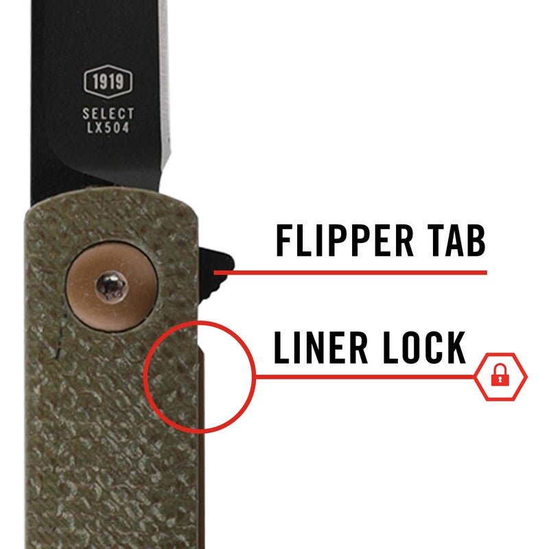 Coast Founder's Collection SELECT LX504, Gentleman's EDC Folding Pocketknife, Tanto Blade, Flipper Tab, Liner Lock, Two Position Pocket Clip, Black 9Cr18Mov Stainless-Steel, Dark Green - Image 4