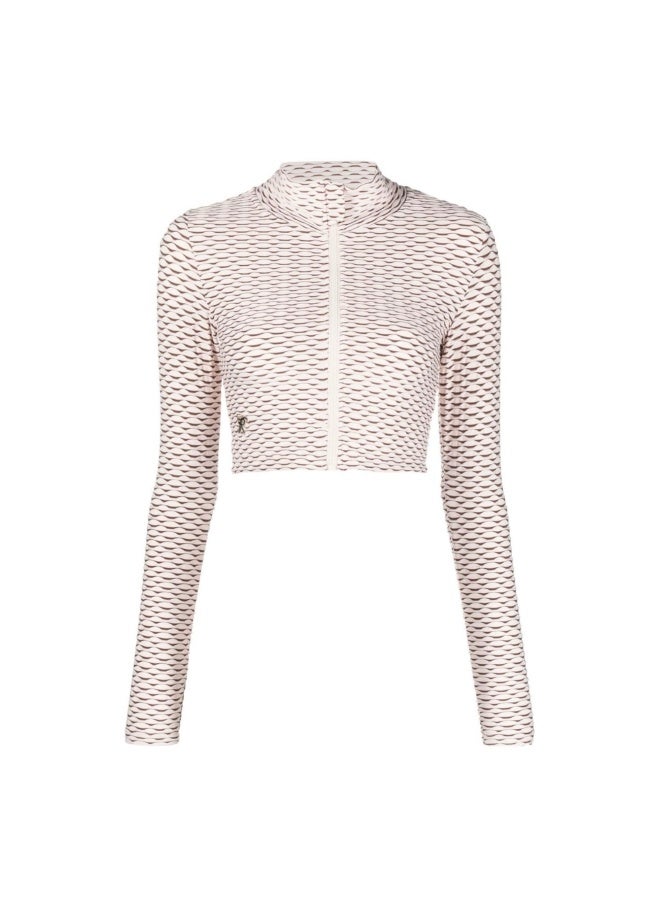 Tessitura Crop zipper top 3D - Ivory - Image 3