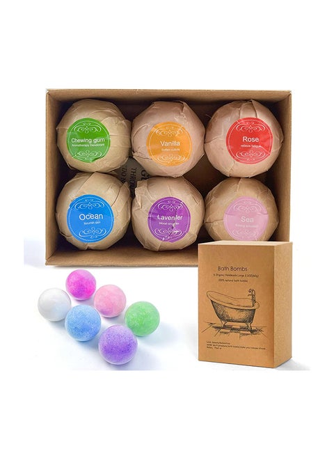 SKY-TOUCH Bath Bombs Gift 6 Pack, Bath Bombs Large Organic & Natural Essential Oil Handmade Bath Bombs Gift Set Moisturize Dry Skin Bath Bombs