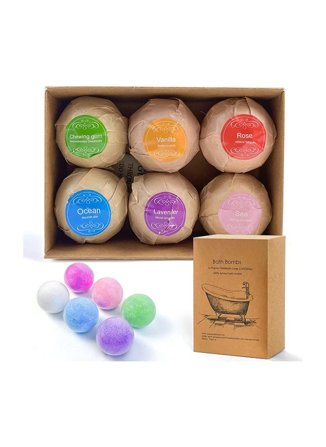 SKY-TOUCH - SKY-TOUCH Bath Bombs Gift 6 Pack, Bath Bombs Large Organic & Natural Essential Oil Handmade Bath Bombs Gift Set Moisturize Dry Skin Bath Bombs - Image 1