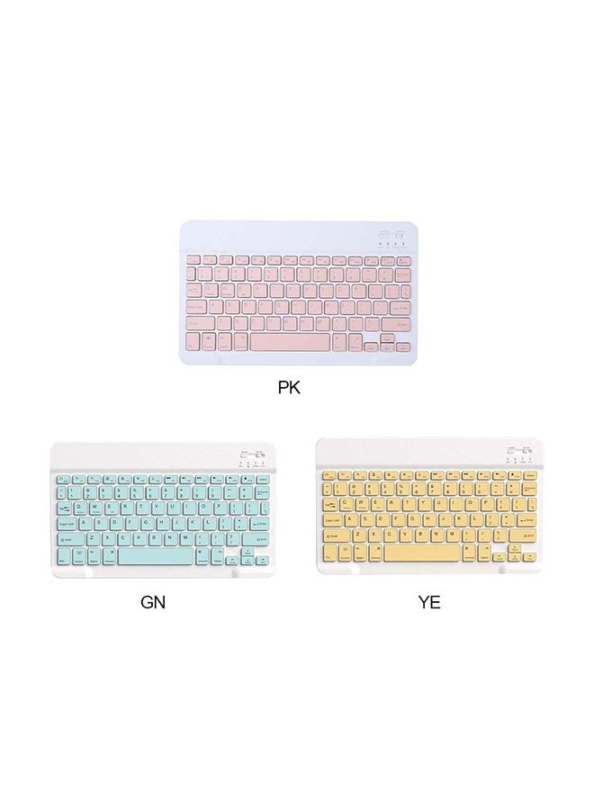 Wireless Bluetooth Three System Universal Mobilephone and Tablet Keyboard with Mouse Set - English Yellow - Image 5