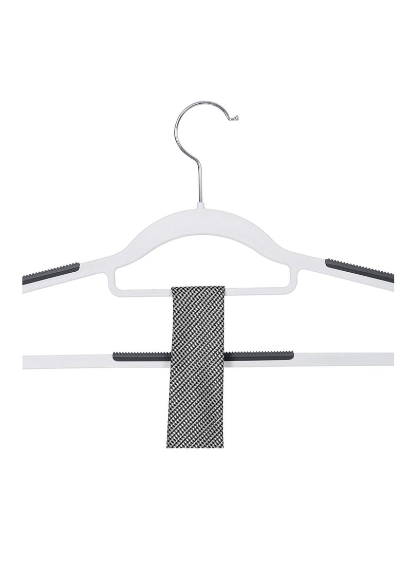 TYCOM Tycom Clothes Hangers, Heavy Duty Durable Standard Clothes Hanger, Plastic Suit Coat Shirt Hangers, 50 PACK Space Saving Clothes Hanger with Rubber Coating 16.5Inches - 50pcs Light Grey)  - Image 2
