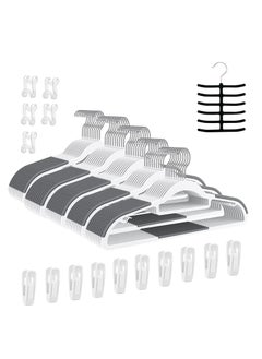 TYCOM Tycom Clothes Hangers, Heavy Duty Durable Standard Clothes Hanger, Plastic Suit Coat Shirt Hangers, 50 PACK Space Saving Clothes Hanger with Rubber Coating 16.5Inches - 50pcs Light Grey)  - Image 1