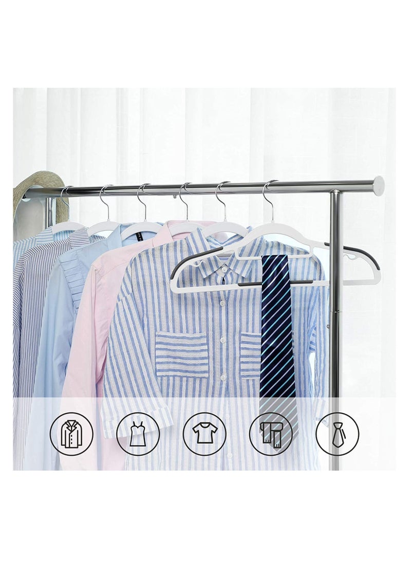 Clothes Hangers, Heavy Duty Durable Standard Clothes Hanger, Plastic Suit Coat Shirt Hangers, 50 PACK Space Saving Clothes Hanger with Rubber Coating 16.5Inches - 50pcs Light Grey)