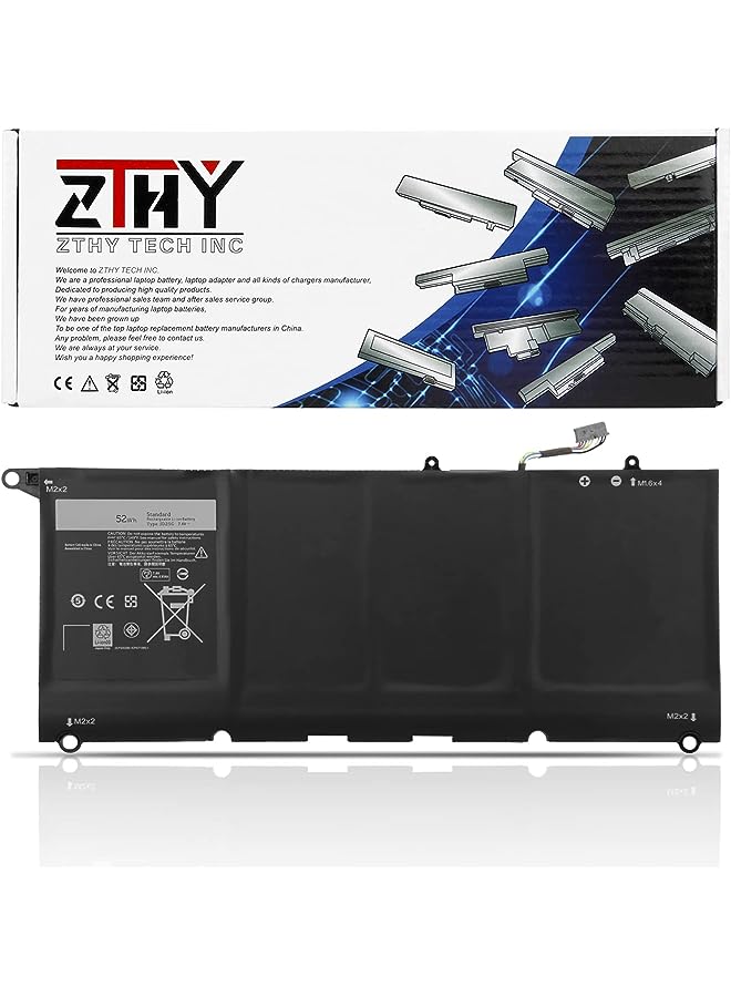 ZTHY 7.4V 52Wh Jd25G Laptop Battery Replacement For Dell Xps 13-9343 13-9350 P54G001 P54G002 Touchscreen Infinityedge Ultrabook Xps 13D-9343-1808T 1508 1608T 13-9350-D1508 D1608T 0N7T6 5K9Cp Jhxpy - Image 1
