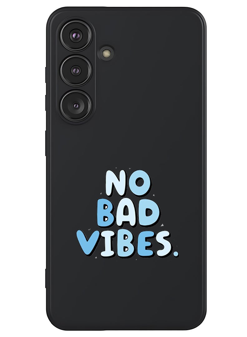Theodor Protective Slim Fit Case Liquid Silicone Cover with Full Body Protection Anti-Scratch Shockproof Case For Samsung Galaxy S25 Plus (Black) - No Bad vibes  - Image 1
