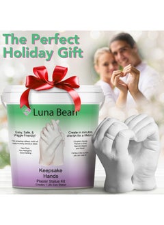 Luna Bean Hand Casting Kit - Couples Gifts Idea, Anniversary For Couple Gift, Mothers Day Gifts, Gifts For Women Men Mom, Hand Molding Kit, Valentines Day, Christmas, White Elephant Gifts For Adults  - Image 2