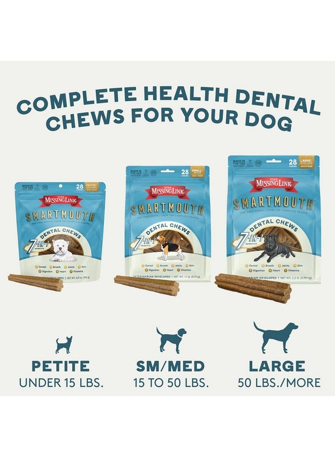 ذا ميسينج لينك حلوى مضغ الأسنان التي طورتها شركة Smartmouth Vet، فوائد 7 في 1: أسنان ولثة صحية، وتنفس، وبشرة، ومفاصل، وهضم، وقلب، ونظام مناعي - للكلاب الكبيرة/الكبيرة جدًا التي يتراوح وزنها بين 50 إلى 100 رطل، 28 قطعة - Image 5