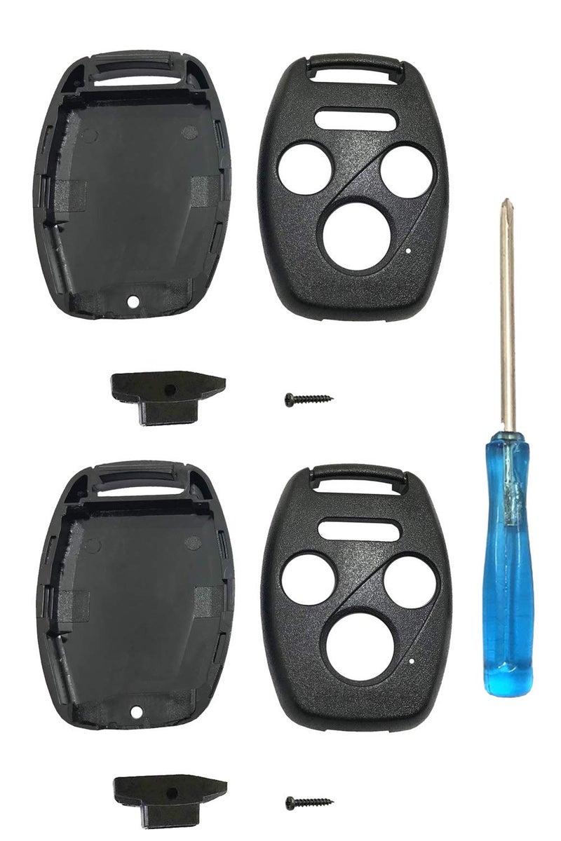 No Cutting Required Replacement Key Fob Cover fits for Honda Accord Civic 2003-2012 Pilot CR-V Hybrid EX EX SE 2009-2015 Element Key Fob Shell (Pack2)