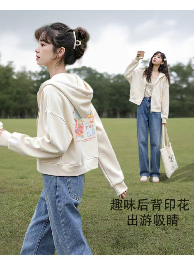 Flying in the snow Fashion Short Style] Women's Hooded Jacket Autumn 2025 Petite Slimming Versatile Casual Sporty Top - Image 1