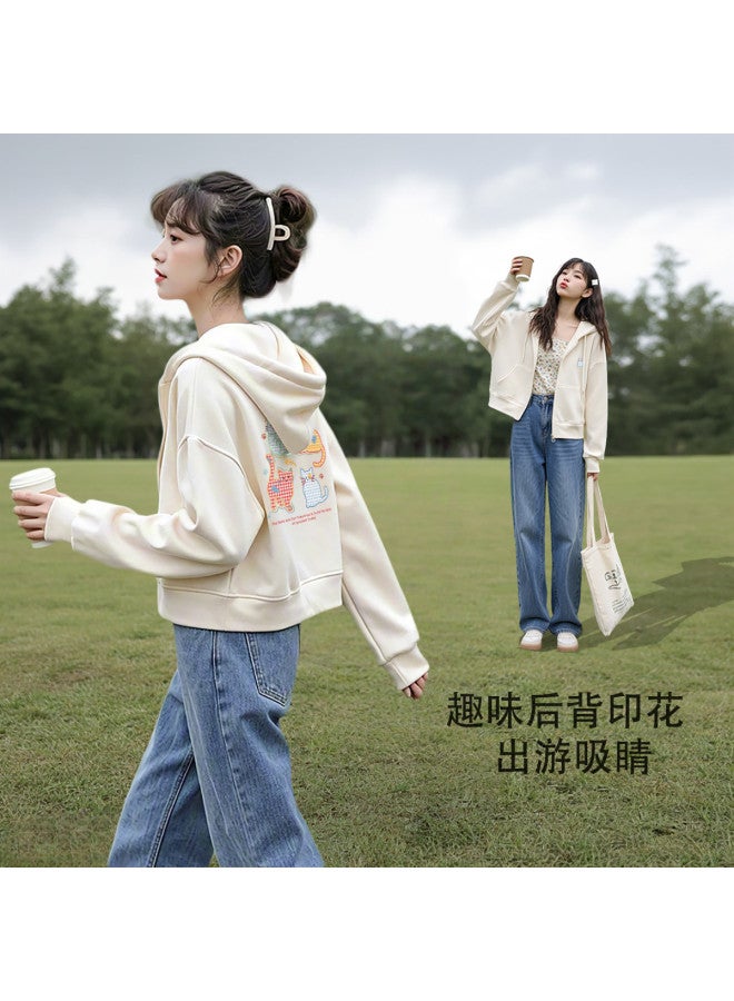 Flying in the snow Fashion Short Style] Women's Hooded Jacket Autumn 2025 Petite Slimming Versatile Casual Sporty Top - Image 2