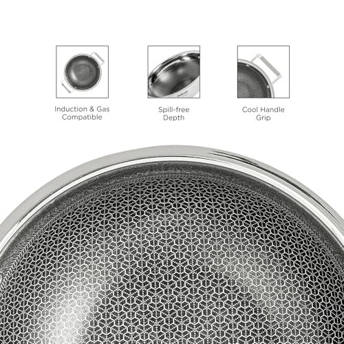 Omichef Triply Honeycomb Kadai/Kadhai with Stainless Steel Lid | Medium 22 Cm (2.1 L, 1.45 Kg) | ISI Certified, Induction & Gas Stove Friendly, 100% Food-Grade & Toxin-Free Cookware (5 Year Warranty) - Image 5