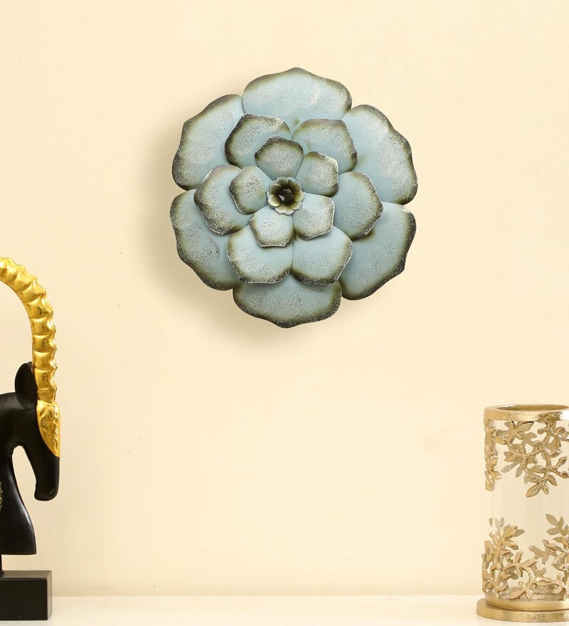 vedas Multicolour Iron Royal Flower Wall Decorative Hanging Mounted Wall Art Sculpture Home Decor Size 18 x 18 inches Small - Image 1