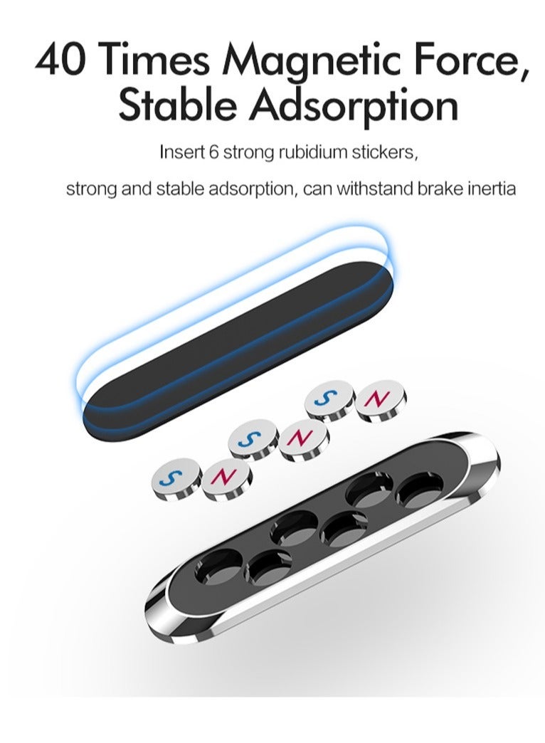 AROAQ Magnetic Car Phone Holder Dashboard Mini Strip Shape Stand For iPhone Samsung Xiaomi Metal Magnet GPS Car Mount for Wall - Image 2