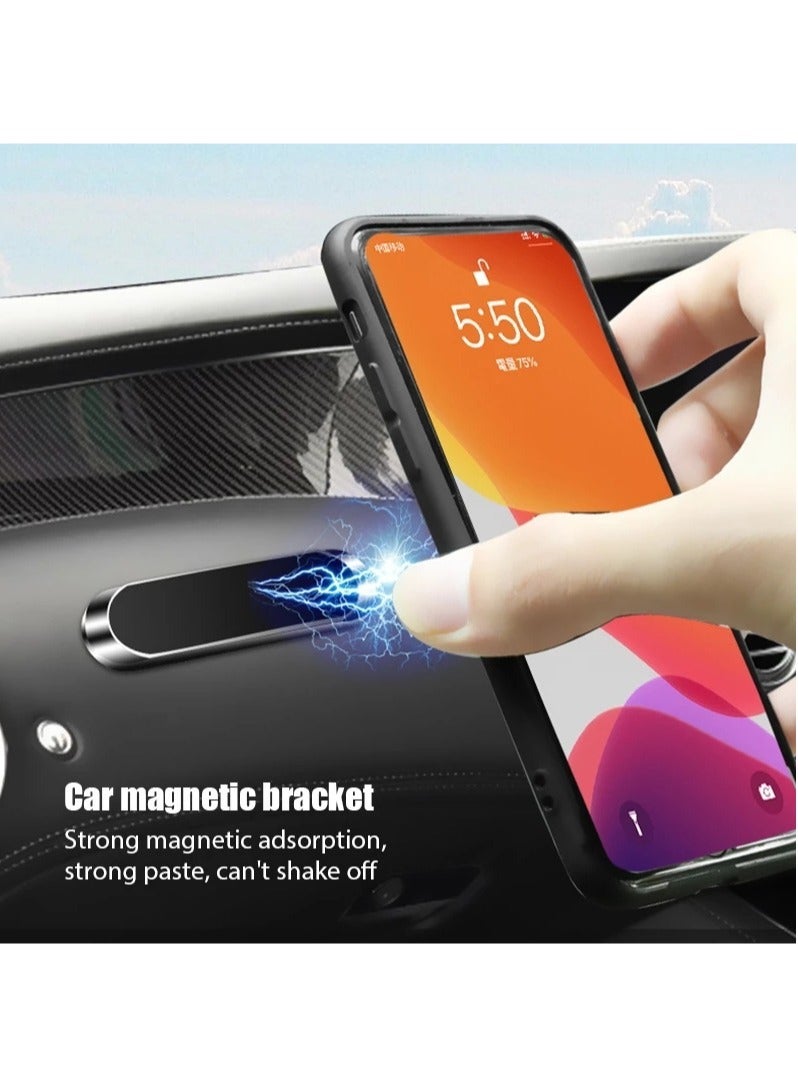 AROAQ Magnetic Car Phone Holder Dashboard Mini Strip Shape Stand For iPhone Samsung Xiaomi Metal Magnet GPS Car Mount for Wall - Image 1
