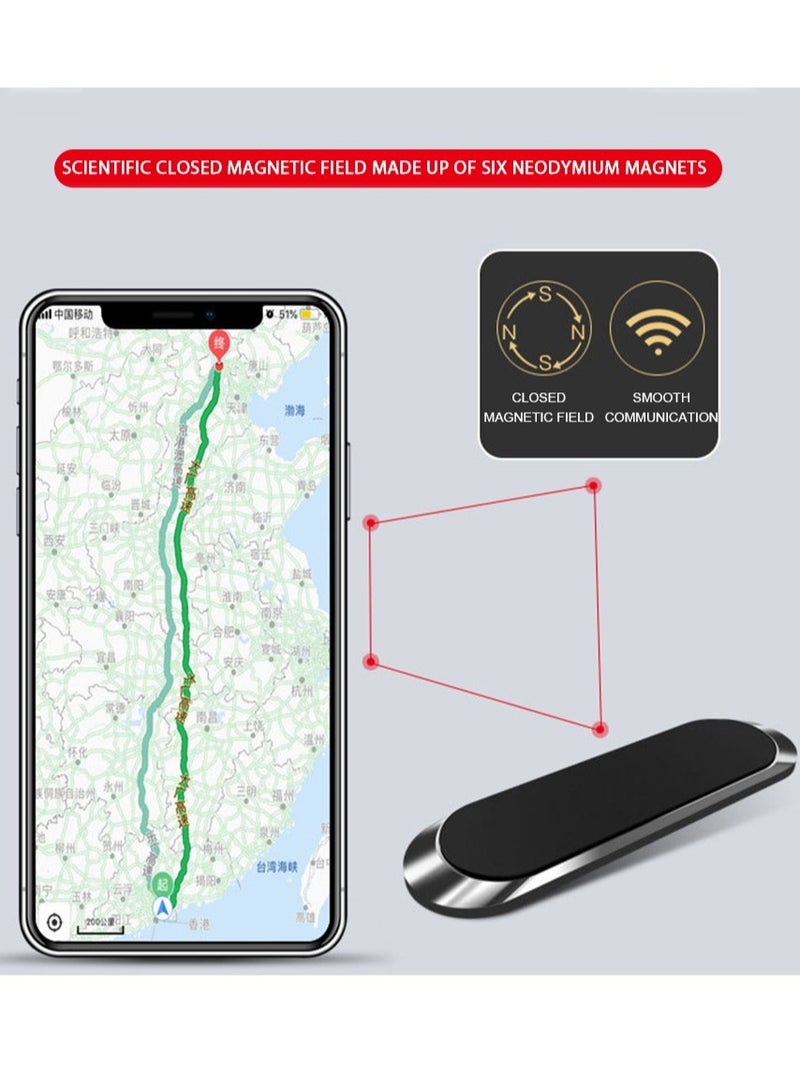 AROAQ Magnetic Car Phone Holder Dashboard Mini Strip Shape Stand For iPhone Samsung Xiaomi Metal Magnet GPS Car Mount for Wall - Image 3