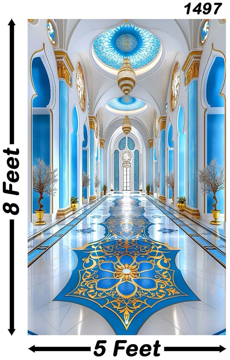 Backdropon Interior Palace Architecture Vintage Art Photography Backdrops Curtain Cloth Birthday Background Seamless Photo Booth Prop Backdrop Size 8Feet Height & 5Feet Width(8 * 5) - Image 2