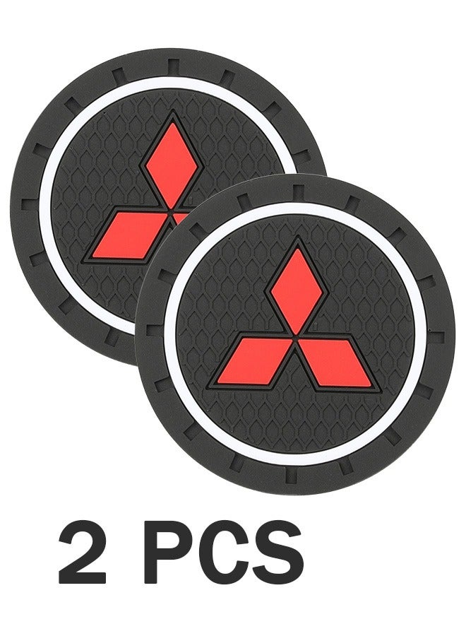 الضفدع الحقيقي 2 قطعة قاعدة أكواب السيارة ميتسوبيشي السيارات حامل الكأس عدم الانزلاق جزءا لا يتجزأ من الحلي قاعدة أكواب من البلاستيك اكسسوارات السيارات الداخلية حصيرة أسود - Image 2