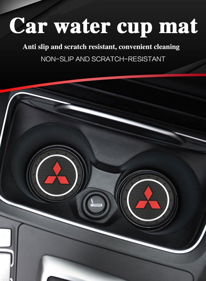 الضفدع الحقيقي 2 قطعة قاعدة أكواب السيارة ميتسوبيشي السيارات حامل الكأس عدم الانزلاق جزءا لا يتجزأ من الحلي قاعدة أكواب من البلاستيك اكسسوارات السيارات الداخلية حصيرة أسود - Image 3