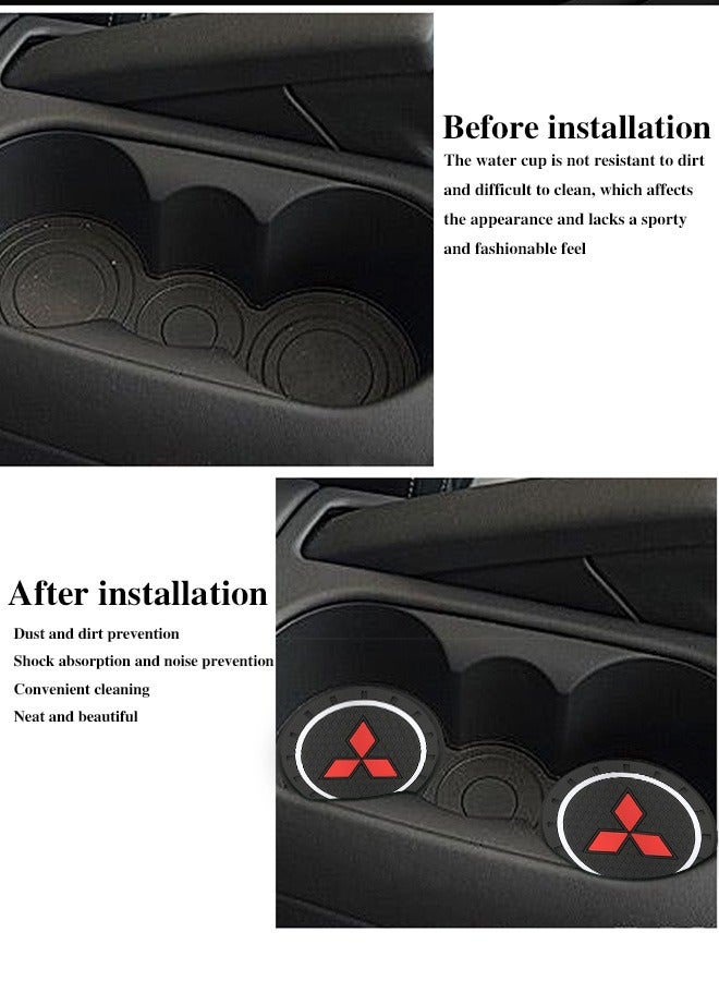 الضفدع الحقيقي 2 قطعة قاعدة أكواب السيارة ميتسوبيشي السيارات حامل الكأس عدم الانزلاق جزءا لا يتجزأ من الحلي قاعدة أكواب من البلاستيك اكسسوارات السيارات الداخلية حصيرة أسود - Image 5