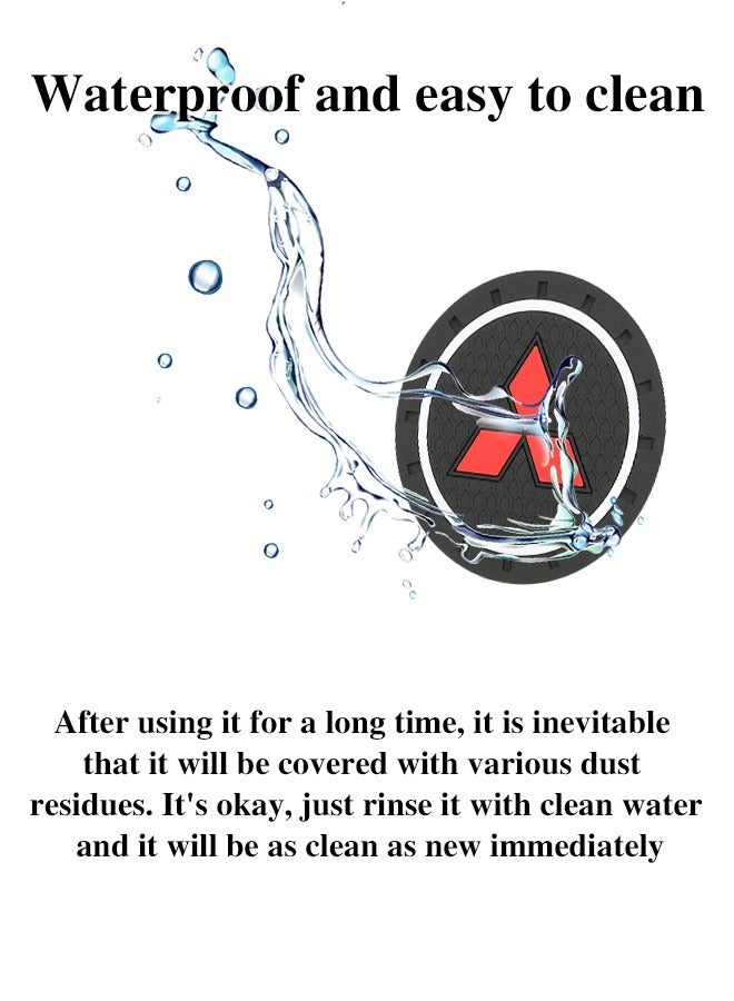 الضفدع الحقيقي 2 قطعة قاعدة أكواب السيارة ميتسوبيشي السيارات حامل الكأس عدم الانزلاق جزءا لا يتجزأ من الحلي قاعدة أكواب من البلاستيك اكسسوارات السيارات الداخلية حصيرة أسود - Image 4