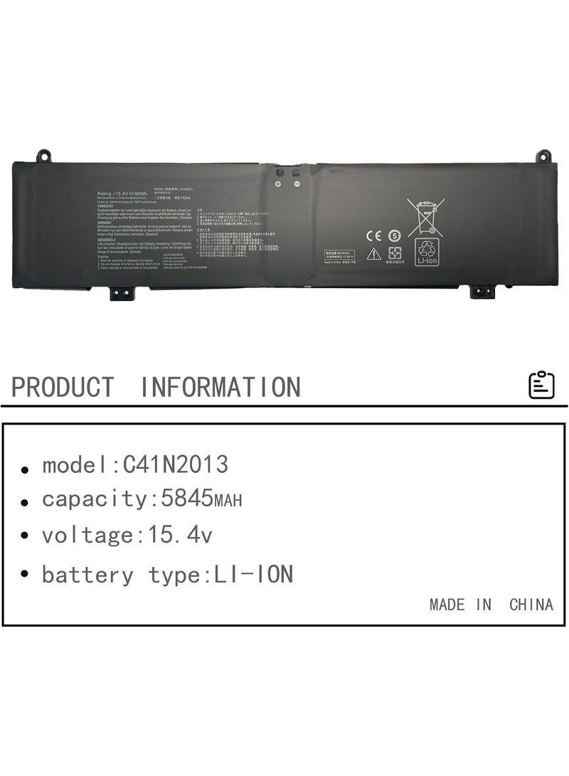 Terabyte C41N2013 C41N2013-1 0B200-03880-100 Laptop Battery Compatible with Asus ROG Strix G15 G513 G17 G713 Rog Strix Scar 15 G533, 17 G733 Zephyrus G15 GA. 503 S17 GX701LV M16 GU603HE Series (15.4V 90Wh) - Image 2