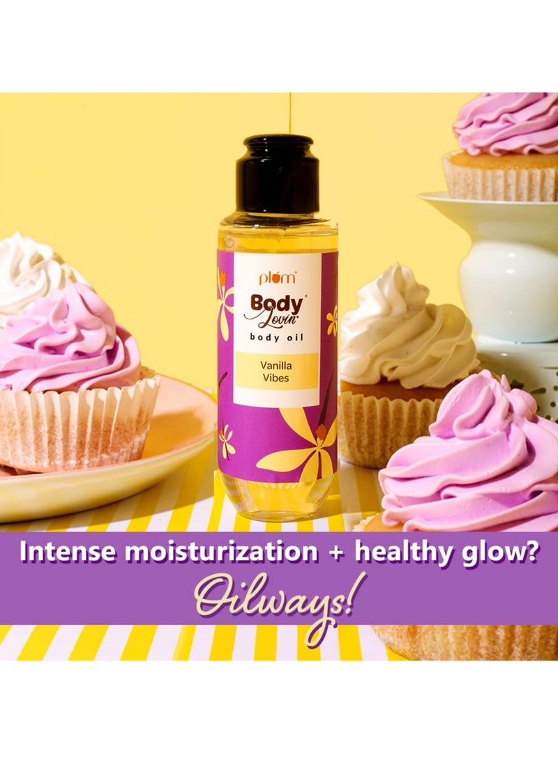 بلوم زيت الجسم بلوم بودي لوفين فانيليا فايبس، ترطيب مكثف، توهج فوري، عطر فانيليا دافئ يدوم طويلاً، غير دهني، خفيف الوزن، ناعم ومغذي للبشرة الجافة إلى الجافة جدًا، 100 مل - Image 2