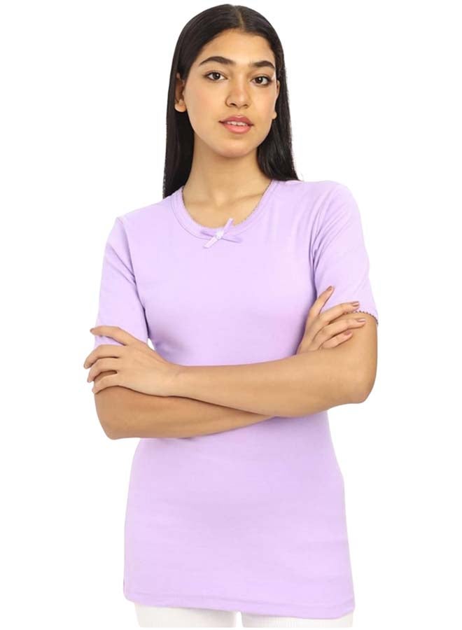 Dahab Cotton Half Sleeves Undershirt Round Neck For Women-Purple - Image 1