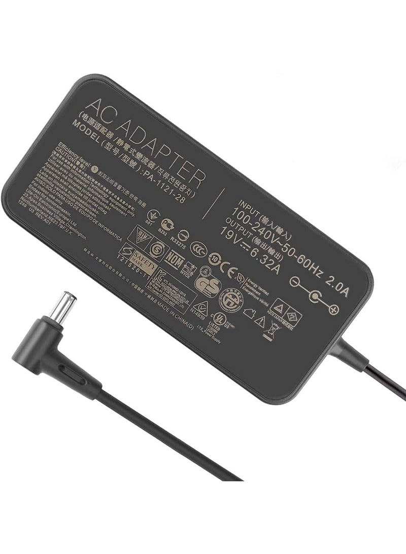 Terabyte 120W 19V 6.32A Charger AC Adapter PA-1121-28 Compatible for ASUS TUF Gaming FX705GM FX705DT FX705GE FX705GD FX505 FX505GD FX505GE FX505GD FX505DY FX705DY FX505GM TUF705GD FX505DD Laptop Power Supply - Image 1
