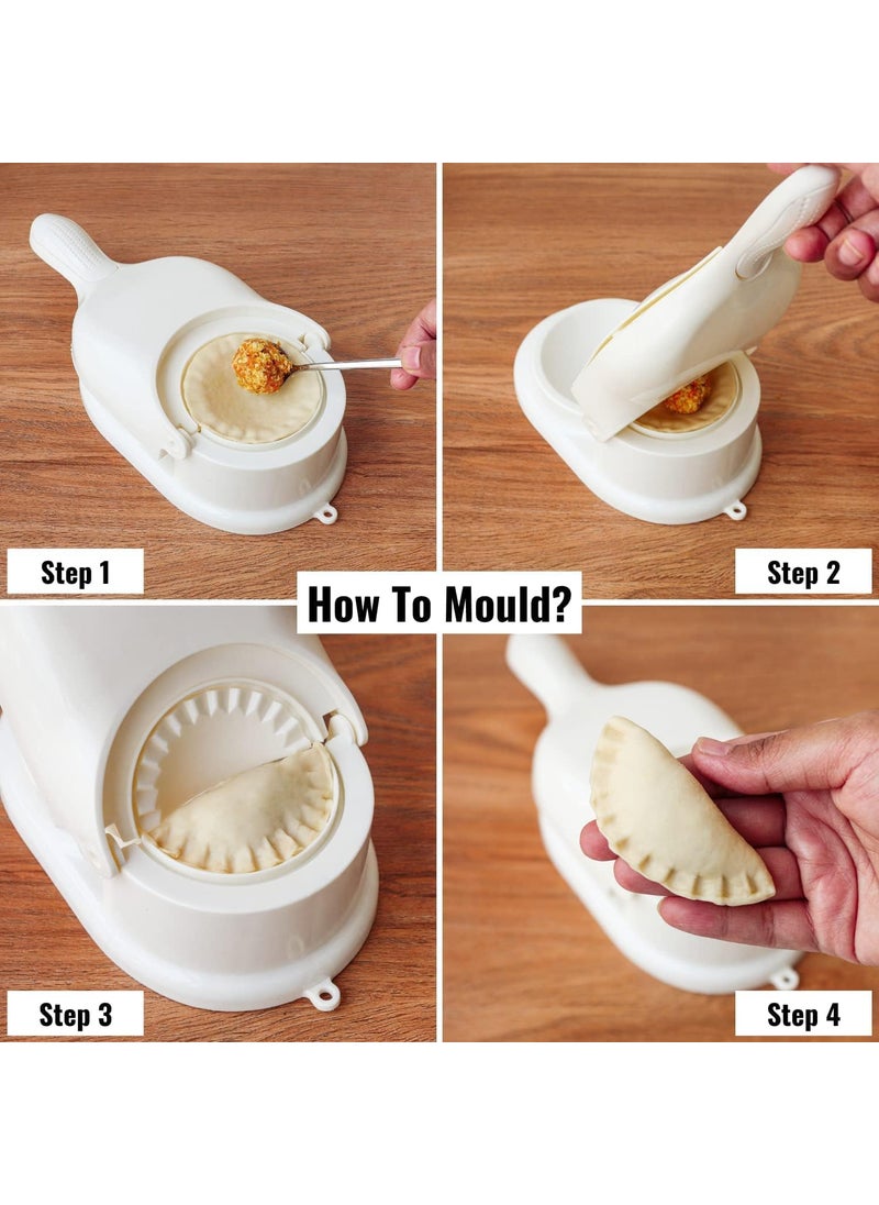 Pamidhar Pamidhar 2 in 1 Dumpling Maker Ghughra Momos Maker Machine Skin Press Mould for Gujiya Ghughra Mould Machine Kitchen Dumpling Making Tool with Dumpling Puri Maker Multicolor Pack of 1  - Image 5