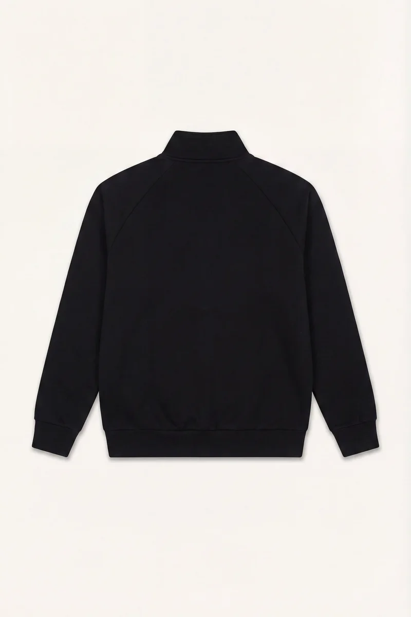 ديفاكتو Boxy Fit High Neck Soft Lined Pocket Zippered Cardigan