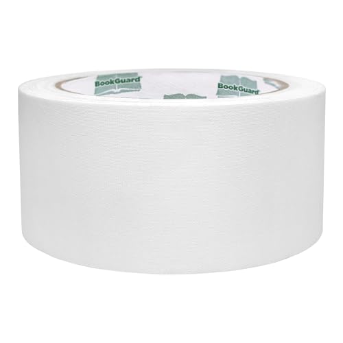 BookGuard 2 Inch Premium Bookbinding Repair Cloth Tape, 15 Yard Roll, White - Image 1