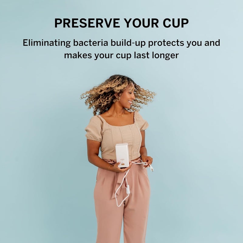 Pixie Cup Pixie Menstrual Cup Steam Cleaner - Wash Your Cup + Kill 99.9% of Germs with Cleanser Steam for Feminine Care - 3 Minutes and Your Period Cup is Sterile! Automatic Shut Off - FSA Eligible (White) - Image 5