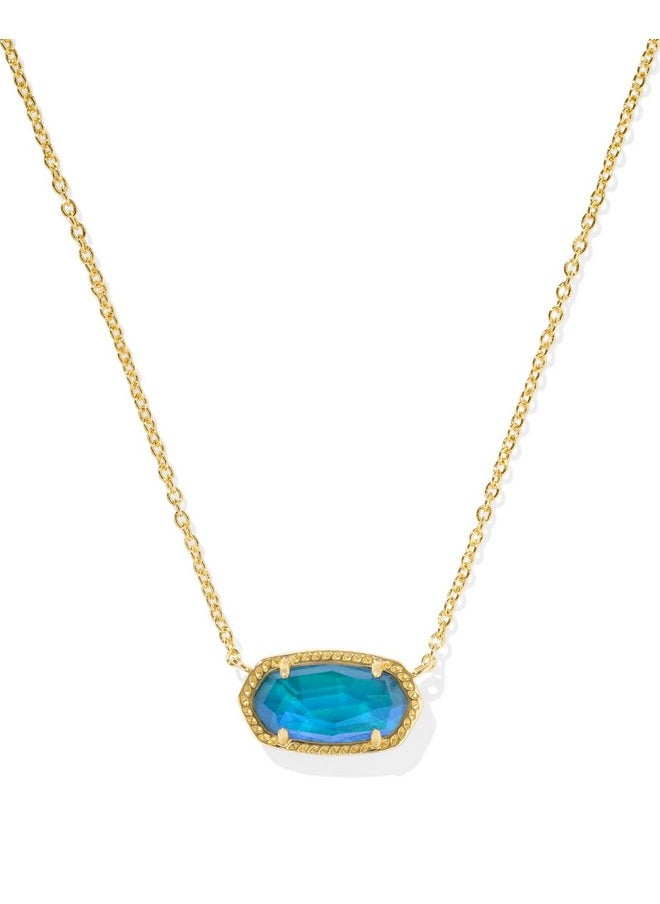 Kendra Scott Kendra Scott Elisa Necklace in 14k Gold-Plated Brass, Moodstone, Fashion Jewelry for Women  - Image 1