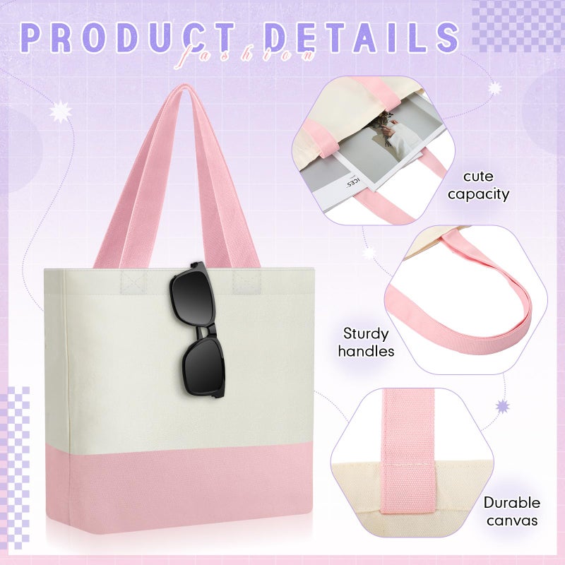 Sanwuta 12 Pcs Mini Canvas Tote Bag Small Sublimation Blank Reusable Grocery Cloth Tote for Women Craft DIY Gift Shopping(Multicolor) - Image 4