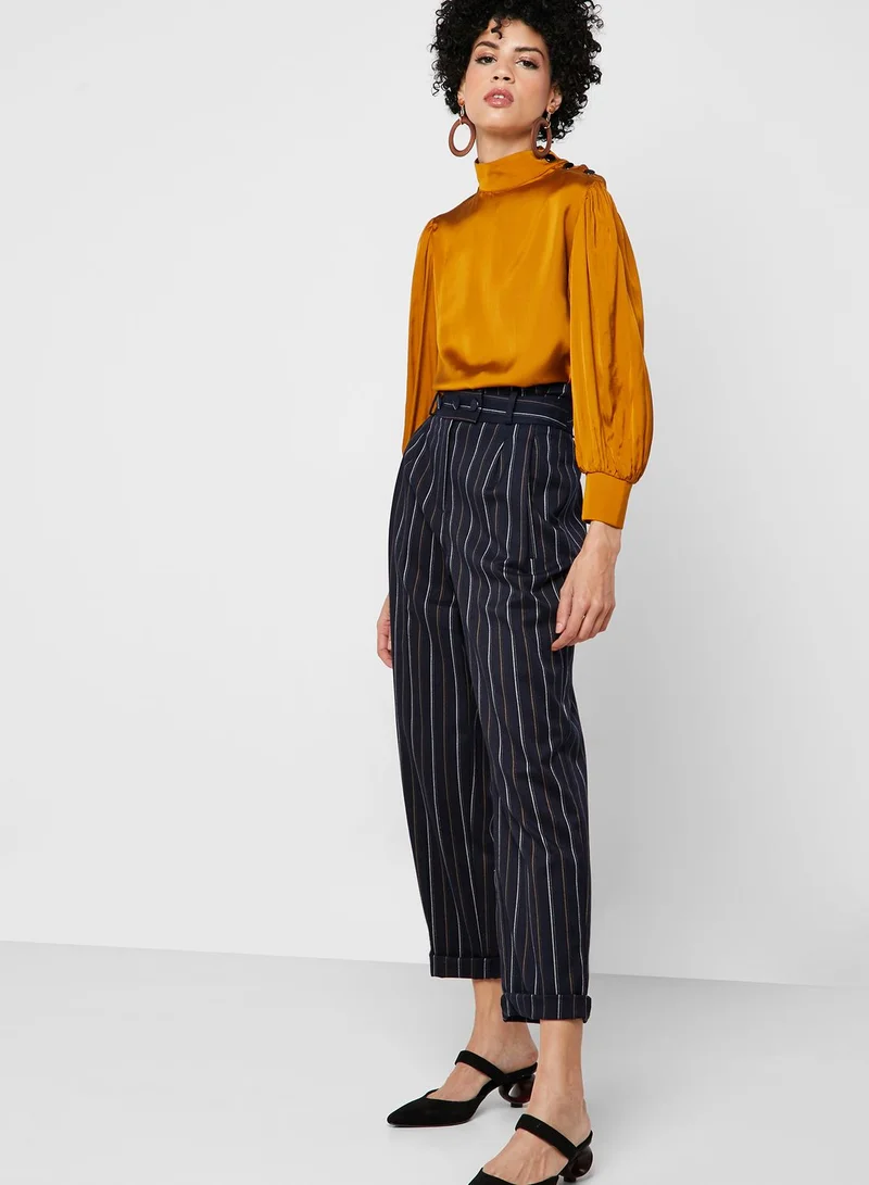 TOPSHOP High Waist Striped Pants for Women Best Price Oman