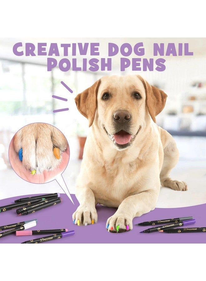 Dreamon Dog Nail Polish Pen, 14 Colors Pet Nail Polish Set to DIY Beautiful Dog Nails Ideas, Creative Dog Accessories Nail Polish Pens Quick Dry & Easy to Use (A) - Image 5