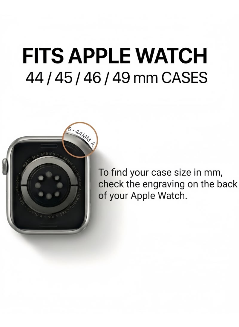 أركس سوار ساعة آبل نايلون مضفّر مرن بمشبك مغناطيسي – متوافق مع مقاسات 44/45/46/49 مم لسلاسل Apple Watch 3–11/SE/Ultra – ( بنفسجي غامق ) - Image 2