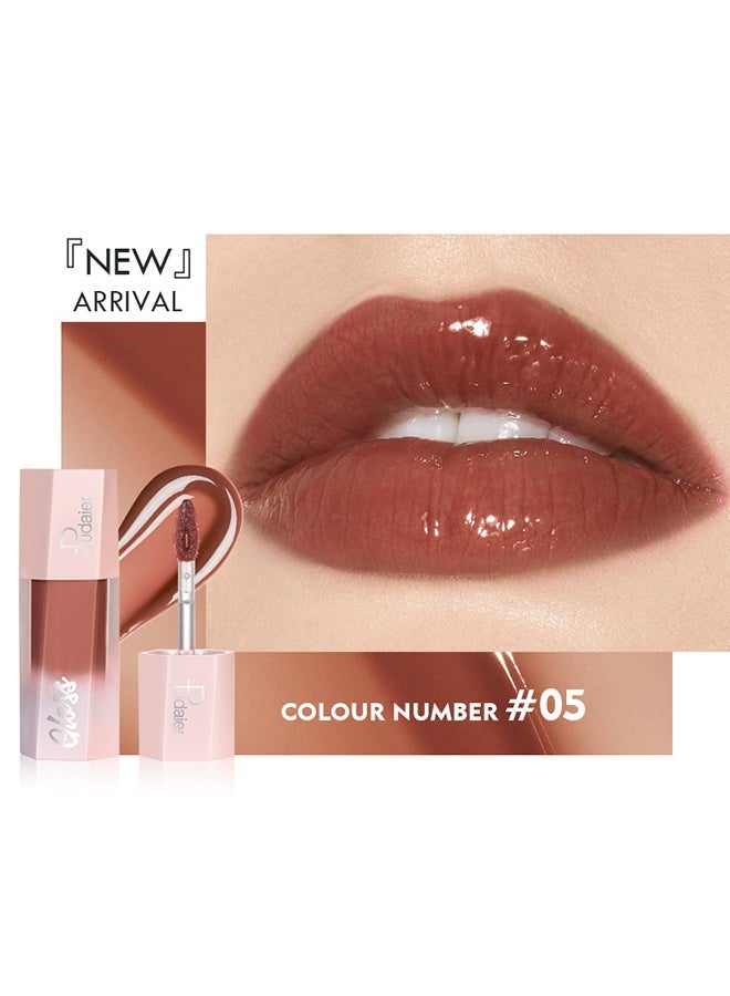 pudaier Ultra Glossy Lip Gloss, Diamond Matte Lip Oil, Gloss Glitter Metallic Liquid Lipstick, Glitter Shimmer Lip Glaze ,Shimmery Finish High Pigment Long Lasting Lip Gloss ,Tint Makeup #05 - Image 2