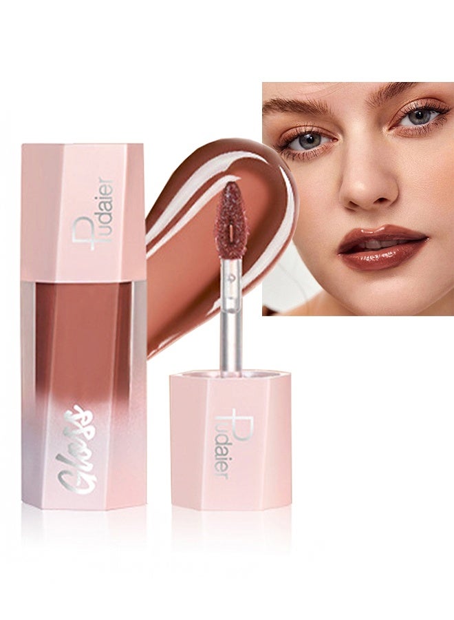 pudaier Ultra Glossy Lip Gloss, Diamond Matte Lip Oil, Gloss Glitter Metallic Liquid Lipstick, Glitter Shimmer Lip Glaze ,Shimmery Finish High Pigment Long Lasting Lip Gloss ,Tint Makeup #05 - Image 1