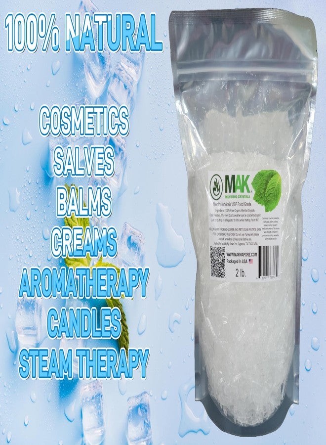 Mak Menthol Crystals 2 LB - Pure Organic 100% Natural - Menthol Crystals from Mint Crystal Mints Mentha Arvensis - Comes in Resealable Standup Bag for Long-Lasting Freshness - Image 2
