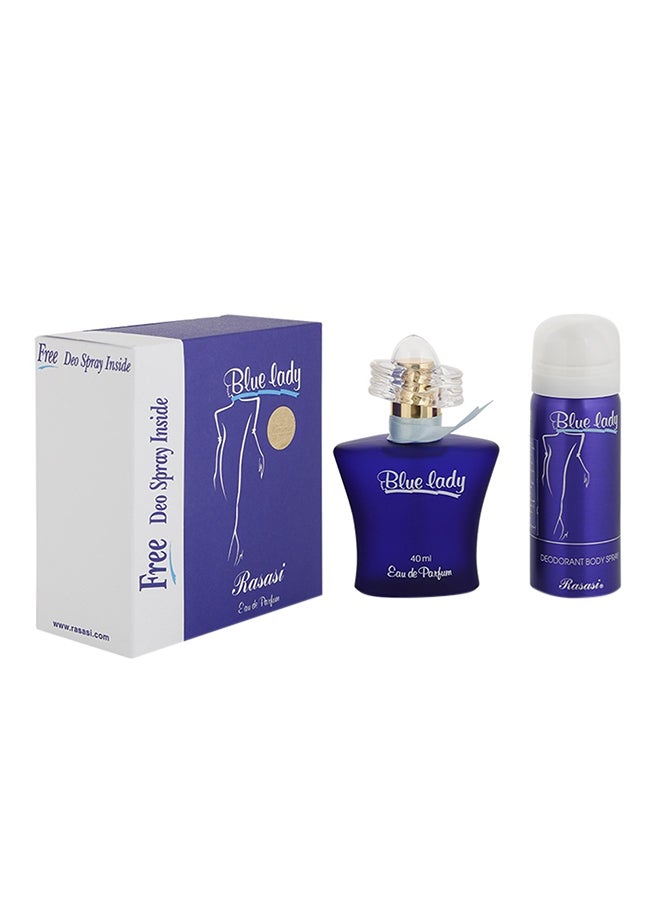 Rasasi Blue Lady EDP With Free Deo Spray - Image 1